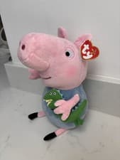 Image of TY Beanie Buddies George Pig Plush Peppa Pig Soft Toy Dinosaur 10” BNWT