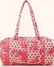 Image of Monsoon Accessorize Shell Patchwork Print Weekender Bag Bnwt Pink Multi 