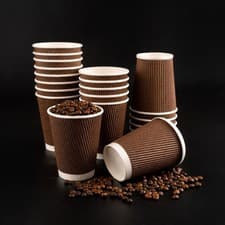 Image of 10oz Disposable Coffee Paper Cups For Hot Drinks Triple Layer Cups 10oz 500 Pack