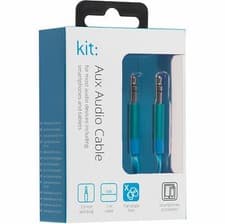 Image of Kitsound 1m 3.5mm Jack to Jack Aux Cable STEREO Audio Auxiliary Lead PC Car Blue