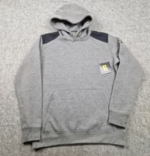 Image of CAT Hoodie Mens Large Grey Essentials Jumper Workwear Pullover Sweatshirt