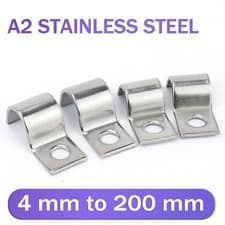 Image of Stainless Steel Mild Steel Half Saddle Clamps for 1 or 2 Pipes / Hoses Din 72571
