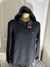Image of HUGO BOSS MENS WeTALK REGULAR FIT LOGO HOODIE IN BLACK SZ XL BNWT RRP £119