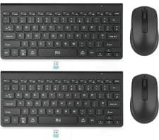 Image of 2pk Rii RK207 Wireless Keyboard & Mouse Ultra Slim 2.4G PC Laptop Windows Mac