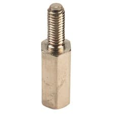 Image of R-TECH 524409 Hex Threaded M-F Spacer Brass 5mm A/F M3 12mm - Pack Of 25