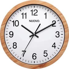 Image of NUOVO 10" Wood Grain Round Wall Clock Silent and Not Tickling Vintage Wall Clock