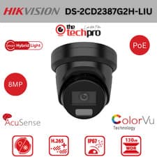 Image of Hikvision DS-2CD2387G2H-LIU 8MP ColorVu Dome Camera AcuSense Smart Hybrid light