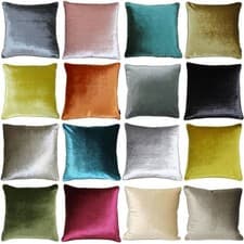 Image of Riva Paoletti Luxe Soft Faux Velvet Piped Cushion Cover