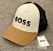 Image of BNWT Boss Logo Trucker Hat / Baseball Cap - Brown & White , Size 58cm