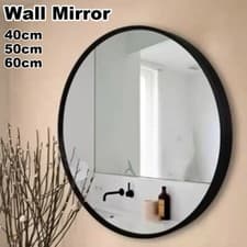 Image of Large Round Wall Mirror Bathroom Bedroom Makeup Dressing Circle Mirror UK