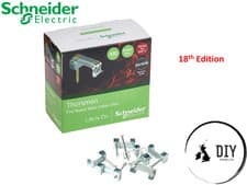 Image of Schneider T&E Firerated 1mm 1.5mm 2.5mm 4mm 6mm Flat Metal Cable Clips Pack 100