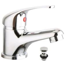 Image of White 450mm One Door Bathroom Cabinet Basin Sink Vanity Unit Chrome Tap & Waste