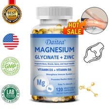 Image of Magnesium Glycinate + Zinc Capsules - Magnesium Supplements -High Absorption