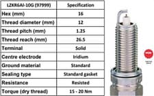 Image of NGK SPARK PLUG QUALITY OEM 97999 / LZKR6AI-10G