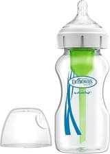 Image of Dr. Brown's Natural Flow Options+ Anti-Colic Wide Neck Baby Bottles Glass 9oz