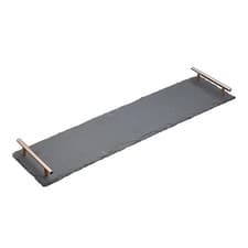 Image of Artesa Slate Serving Platter with Copper Handles