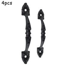Image of High Quality Pull Handle Black Cast Iron Hardware Kitchen 140mm/150mm 4pcs