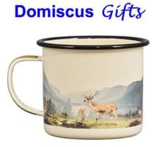Image of 17 oz NEW! HUNTING DEER Elk Enamel COFFEE MUG Cup Metal Camping OUTDOOR Sports