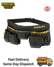 Image of STANLEY Essential Tool Belt Pouch Apron, Multiple pockets, One size | UK