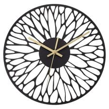 Image of Vintage Wall Clock 12 Inch, Ornate Metal Clock, JSCC016