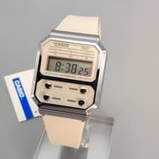 Image of CASIO A100WEF-8AEF⎪A100WEF-8A⎪Original⎪Vintage EDGY⎪GREY⎪ALIEN WATCH F-100