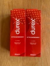 Image of X2 Brand New & Boxed DUREX Strawberry Lube 50ml DUO