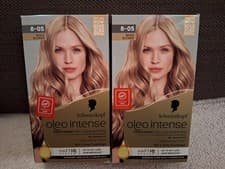 Image of 2x Schwarzkopf Oleo Intense Permanent Hair Colour 8-05 Beige Blonde NEW