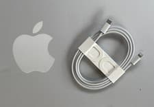 Image of Genuine Apple Woven charge cable Lightning to USB-C NEW. silver