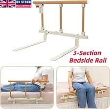 Image of Folding Bed Rails for Elderly Adults,3 Section Bed Side Assist Handrail Rails