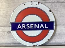 Image of Arsenal Football Club Metal Sign: Man Cave Home Bar, Shed, Arsenal Tube Station