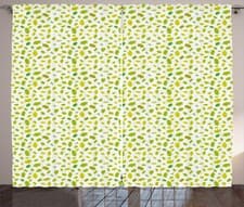 Image of Leaves Curtains Monotone Oak Leaves Pattern