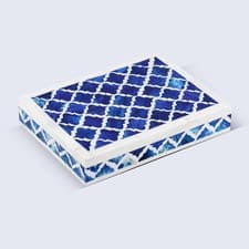 Image of Blue Jewellery Box Handmade Mosaic Trinket Storage Box Organizer Gift for Her UK