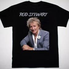 Image of Rod Stewart 2025 poster black T-shirt short sleeve All sizes S to 45Xl HRN170