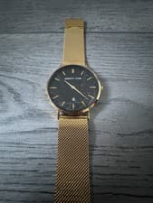 Image of ABBOTT LYON GOLD CHAIN BLACK KENSINGTON 40 WATCH RRP £109