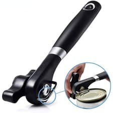 Image of Cut Can Opener Smooth Edge Can Opener Handheld Easy Turn Knob Stainless Steel