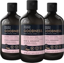 Image of Baylis & Harding Goodness Rose & Geranium Natural Bath Soak, 500 Ml (Pack of 3)