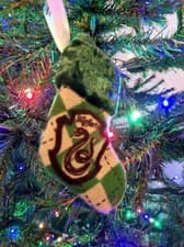 Image of Beautiful Tiny Slytherin Tartan Harry Potter Christmas stockings or decorations