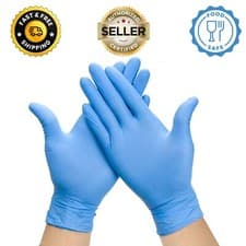 Image of 100 Blue Disposable Nitrile Gloves, Powder & Latex Free, All Sizes 500 1000 2000