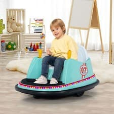 Image of Kids Ride-On Bumper Car Toddler 6V Electric Bumper Car 360° Spinning-Green