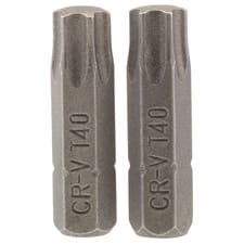 Image of Draper T40 Torx Star Screwdriver Bit 1/4" Hex 25mm Long (Pack of 2) 66437