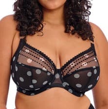 Image of Elomi Matilda Bra Black Dot Size 38DD Plunge Side Support Racer Back 8900 New