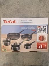 Image of TEFAL Titanium Force 5 Piece Non-Stick Coating Saucepans & Frying Pans Set