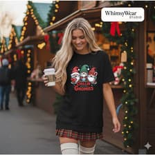 Image of Chillin' With My Gnomies T-Shirt | Christmas Gnome Trio Holiday Tee