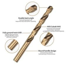 Image of 11.0mm x 142mm Cobalt Drill Bits Jobber For Drilling Hard Steel Heavy Duty