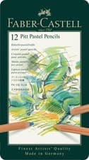 Image of Faber-Castell PITT Pastel Pencils Tin Of 12 12 count (Pack of 1), Multicolor 