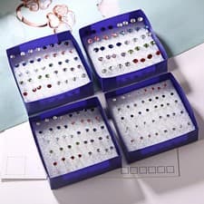 Image of Wholesale 20 A Set Pairs Clear Crystal Ear Studs Earrings Allergy Free UK