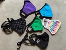 Image of Nordstrom Reusable Face Masks 6 Assorted Prints Youth Kids 5-10 Black Color NEW