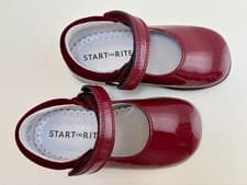 Image of Start Rite Slide Mary Jane Girls Shoes Dark Cherry Patent BNIB Free P&P