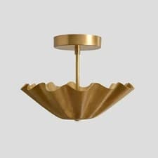 Image of Modern Brass Semi Flush Mount Ceiling Light – Designer Home Lighting