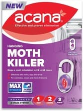 Image of Acana Hanging Moth Killer 4 Pack for Wardrobes - Max Performance